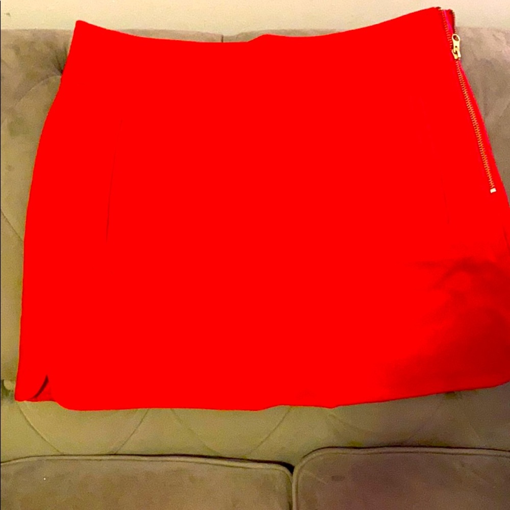 Red wool skirt